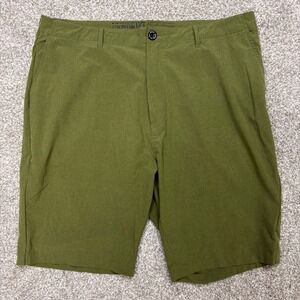Dixxon Hybrid Shorts Mens 36 Green Lightweight Wicking Breathable Comfort 11"